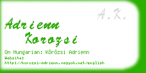 adrienn korozsi business card